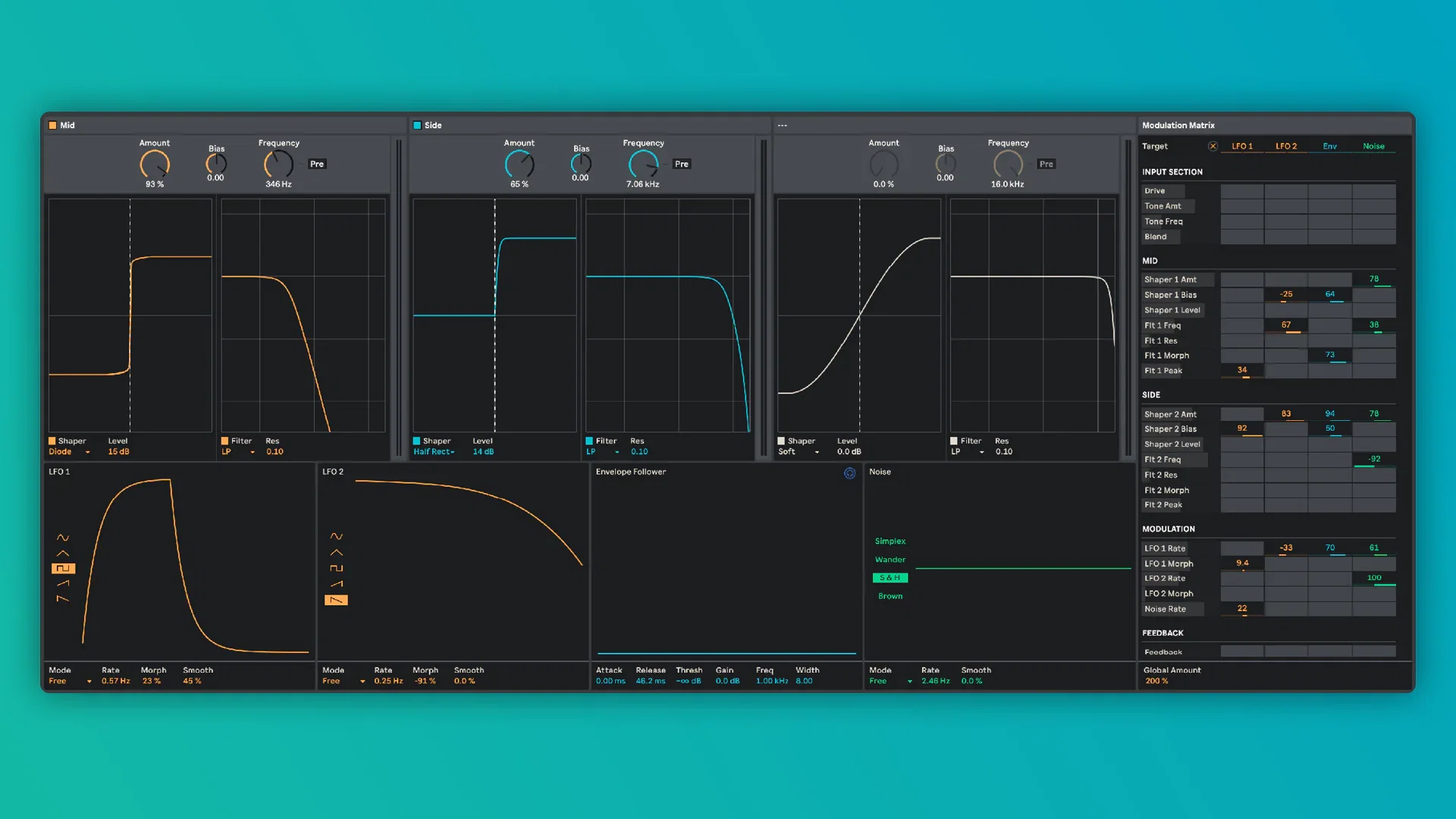 Ableton Live device interface – sound design by Comakid