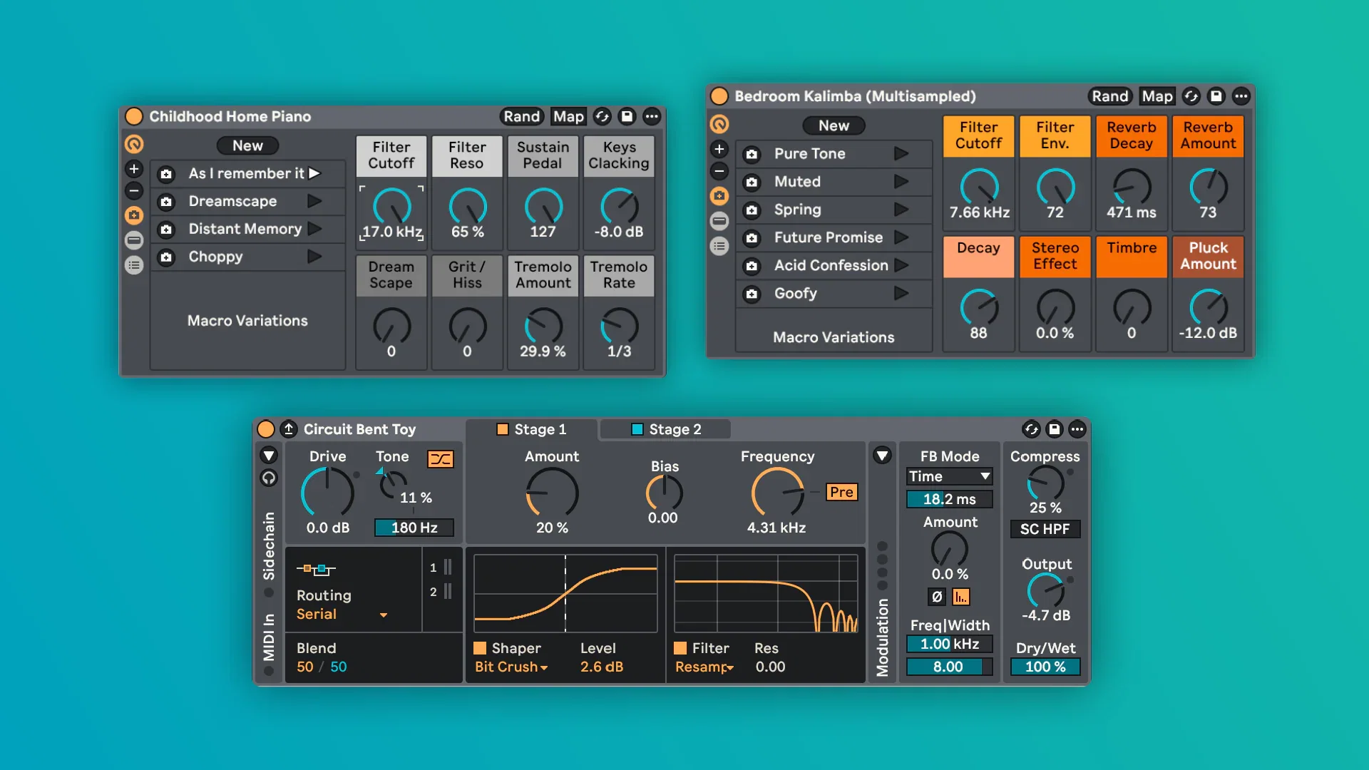 Ableton Live library instruments – sound design by Comakid